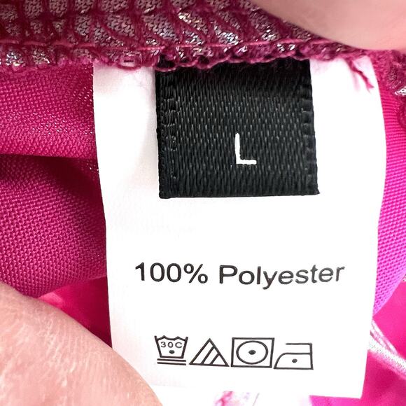 Pink Iridescent Metallic Butterfly Bralette Top Y2K Fairy EDC Womens Large - Picture 6 of 6